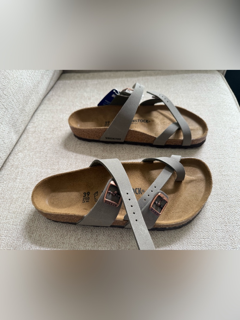 NWT Birkenstock Mayari Birko-Flor Sandals Stone Gray Size 39 US 8-8.5 - Picture 8 of 13